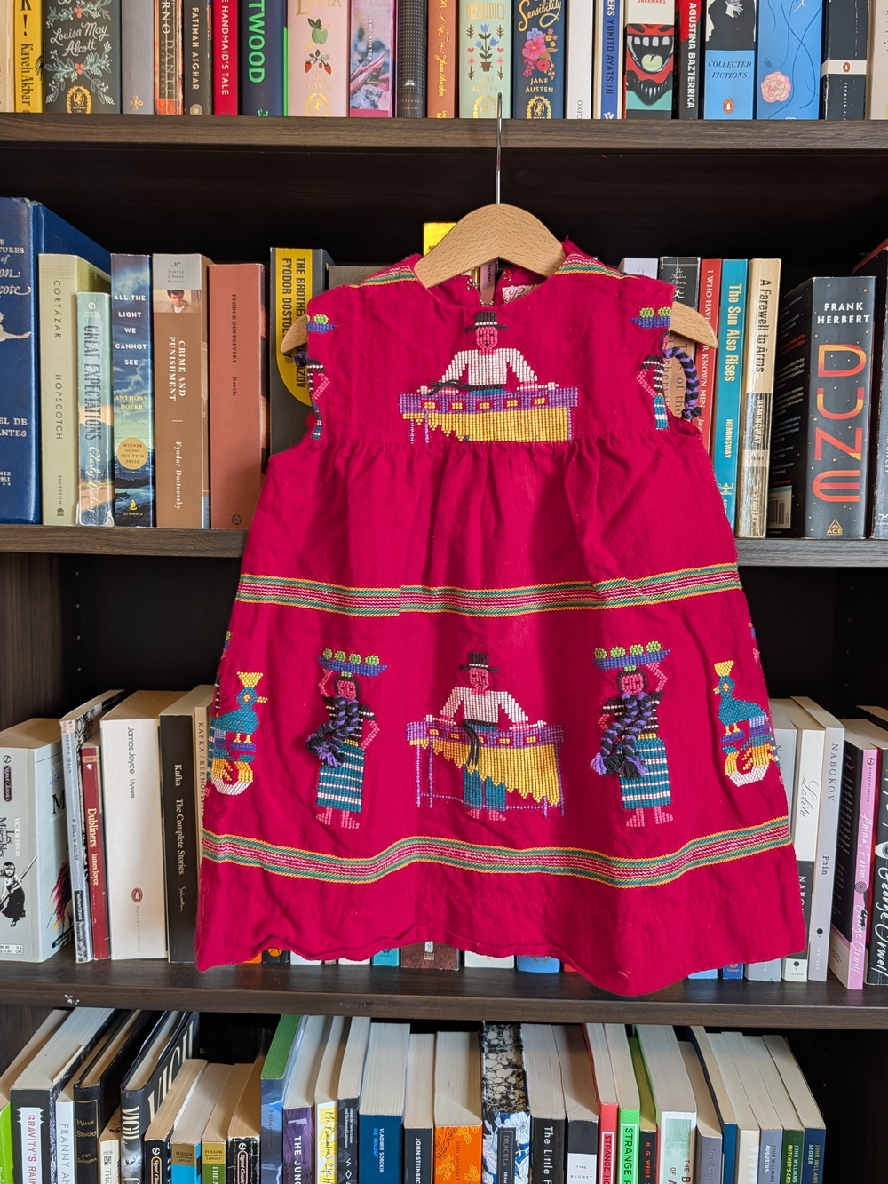 Girls' Traditional Embroidered Red Dress